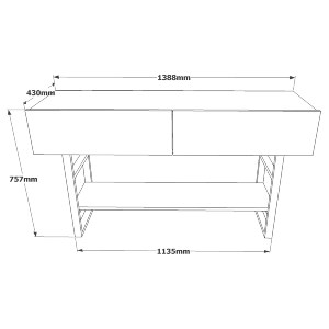 Artelibre - 15350070 ΚΟΝΣΟΛΑ ARTELIBRE BICKLEY ΠΕΥΚΟ/ΜΑΥΡΟ ΜΟΡΙΟΣΑΝΙΔΑ/ΜΕΤΑΛΛΟ 139X75.7X43CM