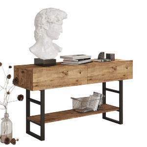 Artelibre - 15350070 ΚΟΝΣΟΛΑ ARTELIBRE BICKLEY ΠΕΥΚΟ/ΜΑΥΡΟ ΜΟΡΙΟΣΑΝΙΔΑ/ΜΕΤΑΛΛΟ 139X75.7X43CM