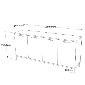 Artelibre - 15350074 ΚΟΝΣΟΛΑ ARTELIBRE BOTANY ΠΕΥΚΟ/ΑΝΘΡΑΚΙ ΜΟΡΙΟΣΑΝΙΔΑ/ΜΕΤΑΛΛΟ 160X40X71.8CM