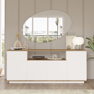 Artelibre - 15350076 ΚΟΝΣΟΛΑ ARTELIBRE BOWES ΠΕΥΚΟ/ΛΕΥΚΟ ΜΟΡΙΟΣΑΝΙΔΑ 180X44.5X75CM