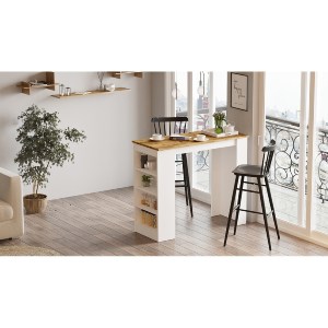 Artelibre - 15350082 ΤΡΑΠΕΖΙ BAR ARTELIBRE BROCKLEY ΠΕΥΚΟ/ΛΕΥΚΟ ΜΟΡΙΟΣΑΝΙΔΑ 120X51.6X101.8CM