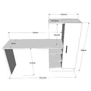 Artelibre - 15350089 ΓΡΑΦΕΙΟ ARTELIBRE CAMDEN ΠΕΥΚΟ/ΛΕΥΚΟ ΜΟΡΙΟΣΑΝΙΔΑ 152.3X40X120CM