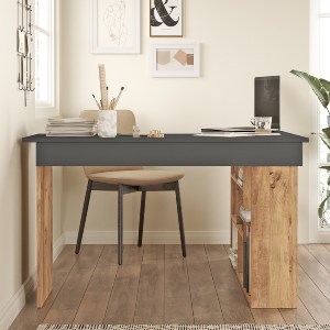 Artelibre - 15350090 ΓΡΑΦΕΙΟ ARTELIBRE CANN ΠΕΥΚΟ/ΑΝΘΡΑΚΙ ΜΟΡΙΟΣΑΝΙΔΑ 115X120X72CM