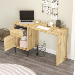 Artelibre - 15350092 ΓΡΑΦΕΙΟ ARTELIBRE CATFORD ΦΥΣΙΚΟ/ΑΝΘΡΑΚΙ ΜΟΡΙΟΣΑΝΙΔΑ/ΠΛΑΣΤΙΚΟ 120X44.5X75CM