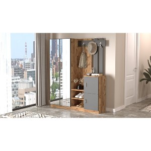 Artelibre - 15350107 ΕΠΙΠΛΟ ΕΙΣΟΔΟΥ ARTELIBRE CRAYFORD ΠΕΥΚΟ/ΑΝΘΡΑΚΙ ΜΟΡΙΟΣΑΝΙΔΑ/ΓΥΑΛΙ 147X35X180CM