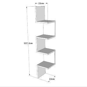 Artelibre - 15350117 ΡΑΦΙ ΤΟΙΧΟΥ ARTELIBRE DULWICH ΠΕΥΚΟ ΜΟΡΙΟΣΑΝΙΔΑ 22X22X117.2CM