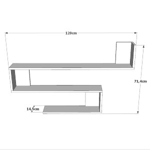 Artelibre - 15350120 ΡΑΦΙ ΤΟΙΧΟΥ ARTELIBRE EALING ΛΕΥΚΟ ΜΟΡΙΟΣΑΝΙΔΑ 120X145X71.4CM