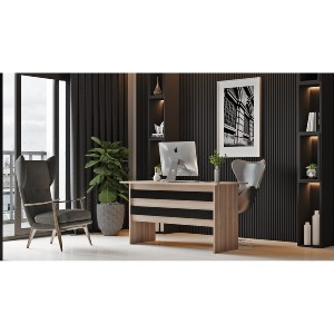 Artelibre - 15350129 ΓΡΑΦΕΙΟ ARTELIBRE EASTCOTE ΟΞΙΑ/ΜΑΥΡΟ ΜΟΡΙΟΣΑΝΙΔΑ 140X60X73.8CM