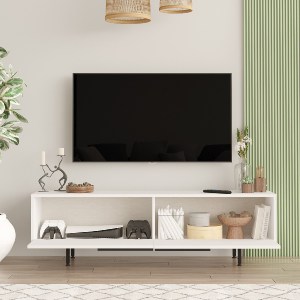 Artelibre - 15350142 ΕΠΙΠΛΟ ΤΗΛΕΟΡΑΣΗΣ ARTELIBRE FINCHLEY ΛΕΥΚΟ ΜΟΡΙΟΣΑΝΙΔΑ/ΜΕΤΑΛΛΟ 35.5X160X45.1CM