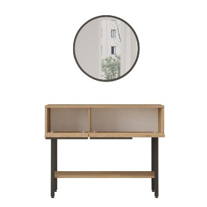 Artelibre - 15350146 ΚΟΝΣΟΛΑ ARTELIBRE FULHAM ΦΥΣΙΚΟ/ΜΑΥΡΟ ΜΟΡΙΟΣΑΝΙΔΑ/ΜΕΤΑΛΛΟ 29.5X100X76CM