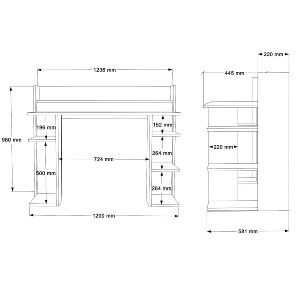 Artelibre - 15350153 ΓΡΑΦΕΙΟ ARTELIBRE FIFE ΦΥΣΙΚΟ/ΛΕΥΚΟ ΜΟΡΙΟΣΑΝΙΔΑ/ΜΕΛΑΜΙΝΗ 124X58X98CM