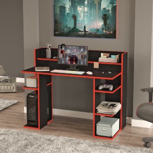 Artelibre - 15350155 ΓΡΑΦΕΙΟ ARTELIBRE FIFE ΜΑΥΡΟ/ΚΟΚΚΙΝΟ ΜΟΡΙΟΣΑΝΙΔΑ/ΜΕΛΑΜΙΝΗ 124X58X98CM