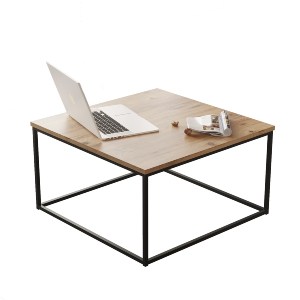 Artelibre - 15350168 ΤΡΑΠΕΖΑΚΙ ΣΑΛΟΝΙΟΥ ARTELIBRE DUMFRIES ΠΕΥΚΟ/ΑΝΘΡΑΚΙ ΜΟΡΙΟΣΑΝΙΔΑ/ΜΕΤΑΛΛΟ 72X72X40CM