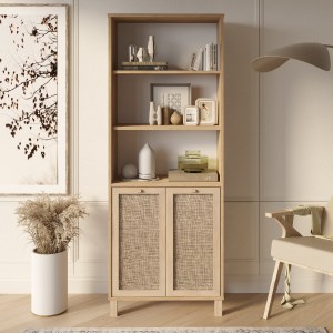 Artelibre - 15350212 ΒΙΒΛΙΟΘΗΚΗ ARTELIBRE VANIR ΦΥΣΙΚΟ ΜΟΡΙΟΣΑΝΙΔΑ ΜΟΡΙΟΣΑΝΙΔΑ/RATTAN 69.5X32X180CM