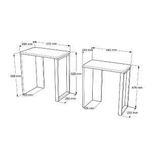 Artelibre - 15350220 ΒΟΗΘΗΤΙΚΟ ΤΡΑΠΕΖΑΚΙ ARTELIBRE PERCIVAL ΛΕΥΚΟ/ΜΑΥΡΟ ΜΟΡΙΟΣΑΝΙΔΑ/ΜΕΤΑΛΛΟ 51X29.5X52.8CM/44.5X24.5X47.8CM ΣΕΤ 2ΤΜΧ