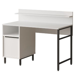 Artelibre - 15350225 ΓΡΑΦΕΙΟ ARTELIBRE BARNABY ΛΕΥΚΟ/ΜΑΥΡΟ ΜΟΡΙΟΣΑΝΙΔΑ/ΜΕΤΑΛΛΟ 120X60X99.8CM