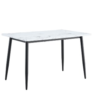 Artelibre - 15380009 ΤΡΑΠΕΖΙ ΤΡΑΠΕΖΑΡΙΑΣ ARTELIBRE IRWELL ΛΕΥΚΟ ΜΑΡΜΑΡΟ/ΜΑΥΡΟ ΜΕΤΑΛΛΟ/ΜΟΡΙΟΣΑΝΙΔΑ 120X80X75CM