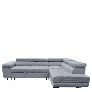 Artelibre - 15390002 ΚΑΝΑΠΕΣ ΓΩΝΙΑΚΟΣ ARTELIBRE LUZANO ΓΚΡΙ ΑΝΟΙΧΤΟ ΥΦΑΣΜΑ/MDF 277X203X100CM