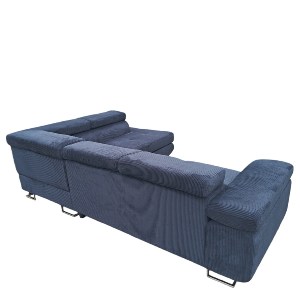 Artelibre - 15390003 ΚΑΝΑΠΕΣ ΓΩΝΙΑΚΟΣ ARTELIBRE LUZANO ΜΑΥΡΟ ΥΦΑΣΜΑ/MDF 277X203X100CM