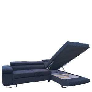 Artelibre - 15390003 ΚΑΝΑΠΕΣ ΓΩΝΙΑΚΟΣ ARTELIBRE LUZANO ΜΑΥΡΟ ΥΦΑΣΜΑ/MDF 277X203X100CM