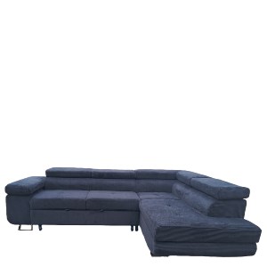 Artelibre - 15390003 ΚΑΝΑΠΕΣ ΓΩΝΙΑΚΟΣ ARTELIBRE LUZANO ΜΑΥΡΟ ΥΦΑΣΜΑ/MDF 277X203X100CM