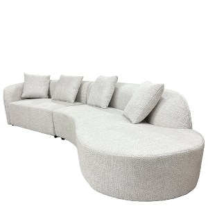 Artelibre - 15390004 ΚΑΝΑΠΕΣ MONTARO ARTELIBRE ΓΚΡΙ ΑΝΟΙΧΤΟ ΥΦΑΣΜΑ 140X105X65CM/206X124X68CM