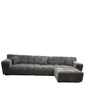 Artelibre - 15390005 ΚΑΝΑΠΕΣ ΓΩΝΙΑΚΟΣ ARTELIBRE ORVELLA ΓΚΡΙ ΥΦΑΣΜΑ 363X194X80CM