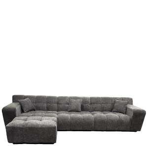 Artelibre - 15390005 ΚΑΝΑΠΕΣ ΓΩΝΙΑΚΟΣ ARTELIBRE ORVELLA ΓΚΡΙ ΥΦΑΣΜΑ 363X194X80CM