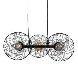 glo-00586-c67286_00586_0 GLOBOSTAR® VERONA 00586 ΜΟΝΤΕΡΝΟ ΚΡΕΜΑΣΤΟ ΦΩΤΙΣΤΙΚΟ ΡΑΓΑ ΤΡΙΦΩΤΟ 3 X E27 IP20 ΜΑΥΡΟ & ΧΡΥΣ