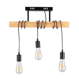 glo-00605-00605_0 GLOBOSTAR® JOLLY 00605 VINTAGE ΚΡΕΜΑΣΤΟ ΦΩΤΙΣΤΙΚΟ ΑΝΑΡΤΗΣΗ ΤΡΙΦΩΤΟ 3 X E27 IP20 ΜΑΥΡΟ ΜΕΤΑ