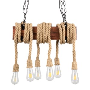 glo-00606-00606_0 GLOBOSTAR® VIKING 00606 VINTAGE ΚΡΕΜΑΣΤΟ ΦΩΤΙΣΤΙΚΟ ΑΝΑΡΤΗΣΗ ΠΟΛΥΦΩΤΟ 6 X E27 IP20 ΜΑΥΡΟ ΜΕ