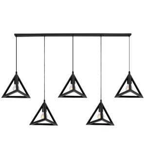 glo-00608-00608_0 GLOBOSTAR® TRIANGLE 00608 ΜΟΝΤΕΡΝΟ ΚΡΕΜΑΣΤΟ ΦΩΤΙΣΤΙΚΟ ΡΑΓΑ ΠΟΛΥΦΩΤΟ 5 X E27 IP20 ΜΑΥΡΟ ΜΕΤ