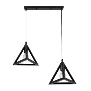 glo-00611-2f3234_00611_0 GLOBOSTAR® TRIANGLE 00611 ΜΟΝΤΕΡΝΟ ΚΡΕΜΑΣΤΟ ΦΩΤΙΣΤΙΚΟ ΡΑΓΑ ΔΙΦΩΤΟ 2 X E27 IP20 ΜΑΥΡΟ ΜΕΤΑΛ