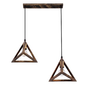 glo-00614-00614_4 GLOBOSTAR® TRIANGLE 00614 ΜΟΝΤΕΡΝΟ ΚΡΕΜΑΣΤΟ ΦΩΤΙΣΤΙΚΟ ΡΑΓΑ ΔΙΦΩΤΟ 2 X E27 IP20 ΜΠΡΟΥΤΖΙΝΟ 