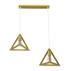 glo-00615-00615_0 GLOBOSTAR® TRIANGLE 00615 ΜΟΝΤΕΡΝΟ ΚΡΕΜΑΣΤΟ ΦΩΤΙΣΤΙΚΟ ΡΑΓΑ ΔΙΦΩΤΟ 2 X E27 IP20 ΧΡΥΣΟ ΜΕΤΑΛ