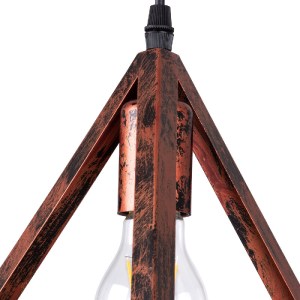 glo-00618-00618_5 GLOBOSTAR® TRIANGLE 00618 ΜΟΝΤΕΡΝΟ ΚΡΕΜΑΣΤΟ ΦΩΤΙΣΤΙΚΟ ΠΛΕΓΜΑ ΤΡΙΦΩΤΟ 3 X E27 IP20 ΧΑΛΚΙΝΟ 