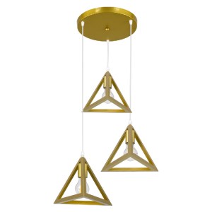 glo-00620-12b7a6_00620_0 GLOBOSTAR® TRIANGLE 00620 ΜΟΝΤΕΡΝΟ ΚΡΕΜΑΣΤΟ ΦΩΤΙΣΤΙΚΟ ΠΛΕΓΜΑ ΤΡΙΦΩΤΟ 3 X E27 IP20 ΧΡΥΣΟ ΜΕ