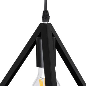 glo-00621-00621_5 GLOBOSTAR® TRIANGLE 00621 ΜΟΝΤΕΡΝΟ ΚΡΕΜΑΣΤΟ ΦΩΤΙΣΤΙΚΟ ΡΑΓΑ ΤΡΙΦΩΤΟ 3 X E27 IP20 ΜΑΥΡΟ ΜΕΤΑ