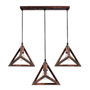 glo-00623-00623_4 GLOBOSTAR® TRIANGLE 00623 ΜΟΝΤΕΡΝΟ ΚΡΕΜΑΣΤΟ ΦΩΤΙΣΤΙΚΟ ΡΑΓΑ ΤΡΙΦΩΤΟ 3 X E27 IP20 ΧΑΛΚΙΝΟ ΜΕ