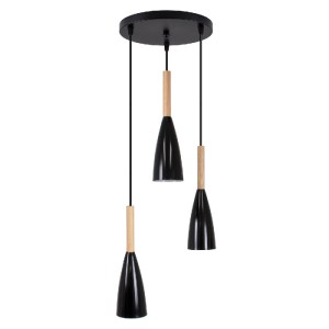 glo-00626-00626_2 GLOBOSTAR® DILLON 00626 ΜΟΝΤΕΡΝΟ ΚΡΕΜΑΣΤΟ ΦΩΤΙΣΤΙΚΟ ΚΑΜΠΑΝΑ ΤΡΙΦΩΤΟ 3 X E27 IP20 ΜΑΥΡΟ ΜΕΤ