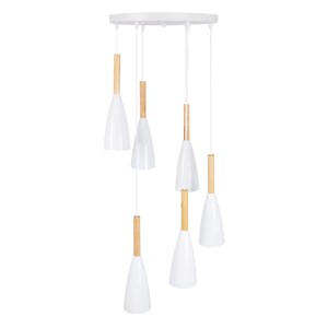 glo-00629-00629_3 GLOBOSTAR® DILLON 00629 ΜΟΝΤΕΡΝΟ ΚΡΕΜΑΣΤΟ ΦΩΤΙΣΤΙΚΟ ΚΑΜΠΑΝΑ ΠΟΛΥΦΩΤΟ 6 X E27 IP20 ΛΕΥΚΟ ΜΕ