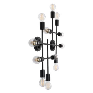 glo-00667-1-00667_4 GLOBOSTAR® PIPING 00667-1 VINTAGE ΦΩΤΙΣΤΙΚΟ ΟΡΟΦΗΣ ΠΛΕΓΜΑ ΠΟΛΥΦΩΤΟ 12 X E27 IP20 ΜΑΥΡΟ ΜΕΤ