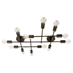 glo-00669-1-00669_0 GLOBOSTAR® PIPING 00669-1 VINTAGE ΦΩΤΙΣΤΙΚΟ ΟΡΟΦΗΣ ΠΛΕΓΜΑ ΠΟΛΥΦΩΤΟ 12 X E27 IP20 ΜΠΡΟΥΤΖΙΝ