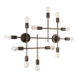 glo-00669-1-00669_3 GLOBOSTAR® PIPING 00669-1 VINTAGE ΦΩΤΙΣΤΙΚΟ ΟΡΟΦΗΣ ΠΛΕΓΜΑ ΠΟΛΥΦΩΤΟ 12 X E27 IP20 ΜΠΡΟΥΤΖΙΝ
