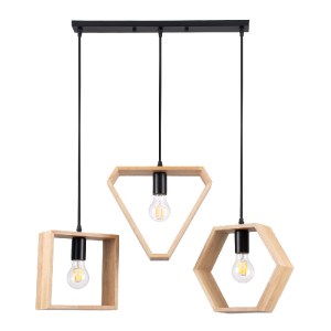 glo-00682-00682_0 GLOBOSTAR® ELISE 00682 ΜΟΝΤΕΡΝΟ ΚΡΕΜΑΣΤΟ ΦΩΤΙΣΤΙΚΟ ΡΑΓΑ ΤΡΙΦΩΤΟ 3 X E27 IP20 ΜΠΕΖ ΞΥΛΟ ΜΕ 