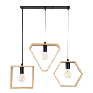 glo-00682-00682_2 GLOBOSTAR® ELISE 00682 ΜΟΝΤΕΡΝΟ ΚΡΕΜΑΣΤΟ ΦΩΤΙΣΤΙΚΟ ΡΑΓΑ ΤΡΙΦΩΤΟ 3 X E27 IP20 ΜΠΕΖ ΞΥΛΟ ΜΕ 