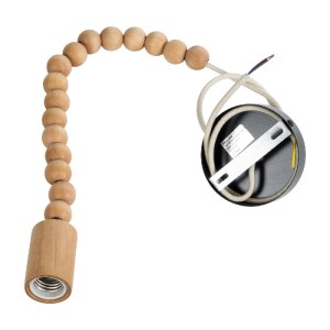 glo-00698-00698_3 GLOBOSTAR® BEADS 00698 VINTAGE ΚΡΕΜΑΣΤΟ ΦΩΤΙΣΤΙΚΟ ΑΝΑΡΤΗΣΗ ΜΟΝΟΦΩΤΟ 1 X E27 IP20 ΜΠΕΖ ΞΥΛΟ