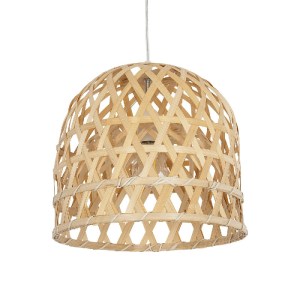 glo-00715-00715_1 GLOBOSTAR® MANGEA 00715 BOHO ΚΡΕΜΑΣΤΟ ΦΩΤΙΣΤΙΚΟ ΟΡΟΦΗΣ ΜΕ ΝΤΟΥΙ 1 X E27 AC 220-240V IP20 - ΜΠΕΖ - Μ35 X Π35 X Υ22CM