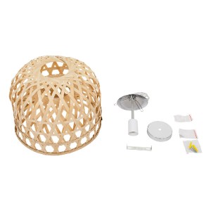 glo-00715-00715_8 GLOBOSTAR® MANGEA 00715 BOHO ΚΡΕΜΑΣΤΟ ΦΩΤΙΣΤΙΚΟ ΠΛΕΓΜΑ ΜΟΝΟΦΩΤΟ 1 X E27 IP20 ΜΠΕΖ ΞΥΛΟ - Μ