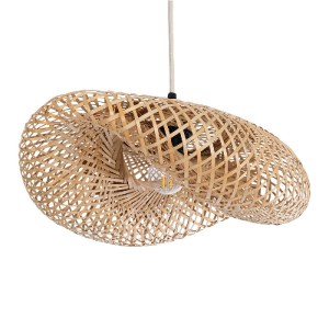 glo-00718-00718_1 GLOBOSTAR® MEXICO 00718 BOHO ΚΡΕΜΑΣΤΟ ΦΩΤΙΣΤΙΚΟ ΟΡΟΦΗΣ ΜΕ ΝΤΟΥΙ 1 X E27 AC 220-240V IP20 - ΜΠΕΖ - Μ40 X Π30 X Υ18CM